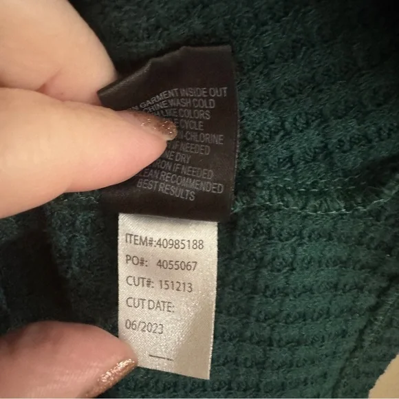 Torrid Waffle Knit Tiered Top – Green, Size 1 - Picture 6 of 6